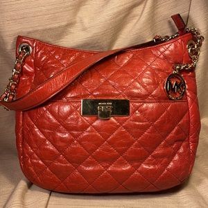 Michael Kors quilted leather shoulder bag w/charm